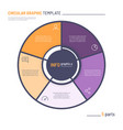infographic circle chart template five vector image