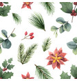 watercolor christmas seamless pattern vector image