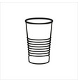 paper or plastic glass icon on white background vector image