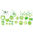 set green splashes on white background vector image