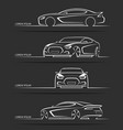 set of sports car silhouettes vector image vector image