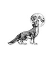 gray wolf a predatory beast vector image vector image