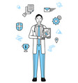 image of dx male doctor in white coats vector image vector image