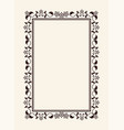old vintage frame with cut angles and thin swirls vector image
