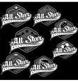set of vintage sports all star crests vector image