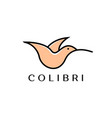 colibri or hummingbird logo design with simple vector image vector image