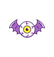 halloween eye icon with bat wings colorful vector image vector image