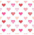 hand-drawn doodle hearts seamless pattern vector image
