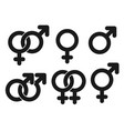 male and female symbols black and white contour vector image