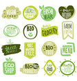 organic food labels natural healthy meal fresh vector image