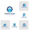 set of check people gear logo template creative vector image