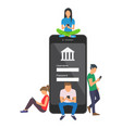 mobile banking concept of people vector image