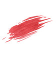 red paint smudge texture on white background vector image