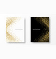 two template design of invitation with gold sequin vector image vector image