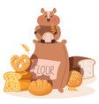 hamster eat flour small pest rodent vector image