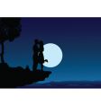 sunset kissing into the night vector image vector image