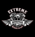 emblem template with winged motorcycle motor vector image