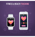 health fitness tracker on smart watch vector image vector image