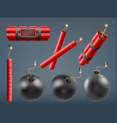 Red dynamite sticks vertical Royalty Free Vector Image