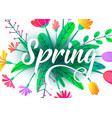 spring word background with flat minimal vector image