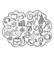 business work doodle cloud creative industry vector image vector image