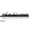 delhi city skyline silhouette background vector image