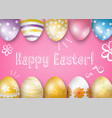 happy easter greeting card on a pink background vector image