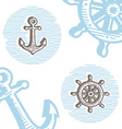 vintage marine symbols icon set engraving anchor vector image