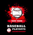 baseball sport game championship poster with ball vector image vector image