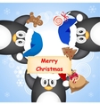 christmas penguin vector image