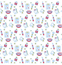Dental tooth clinic background pattern Royalty Free Vector