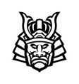 head samurai warrior wearing mengu or mempo vector image vector image