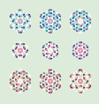 ornamental mosaic logo template set symbols icons vector image vector image