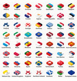 all european countries flags in isometric top vector image