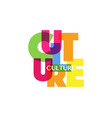 culture concept letters colorful fashion logo vector image
