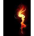 fiery girl vector image vector image