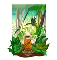 colorful tropical forest landscape poster vector image