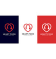 heart food logo design vector image