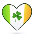 isolated heart with green cliver and irish flag vector image vector image
