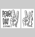 male hand sign victory or peace vector image vector image