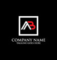 modern letter ab logo design inspirations initial vector image