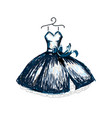 beautiful dress line vector image vector image