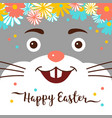 easter bunny happy card cute rabbit vector image