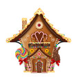 isolated easter gingerbread house with cookies vector image