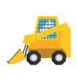 mini bulldozer with protected windows skid loader vector image