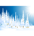 morning winter forest vector image
