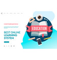 web page design template for e-learning online vector image vector image