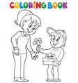 coloring book mothers day theme 2 vector image