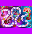 kids board game with cartoon circus performers vector image