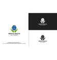 logo graphic of brain and hand vector image